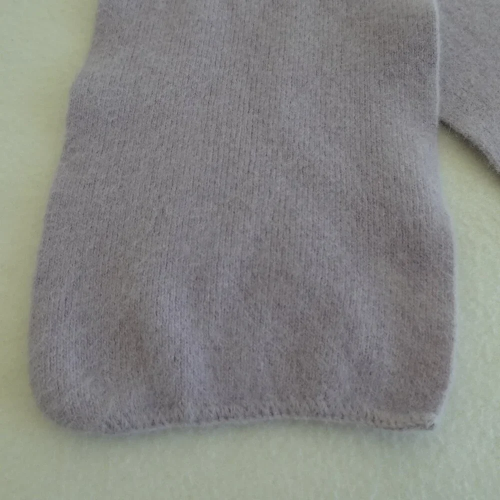 Vintage Angora and Lambs Wool Scarf 6.5” x 36” Purple Lilac Soft